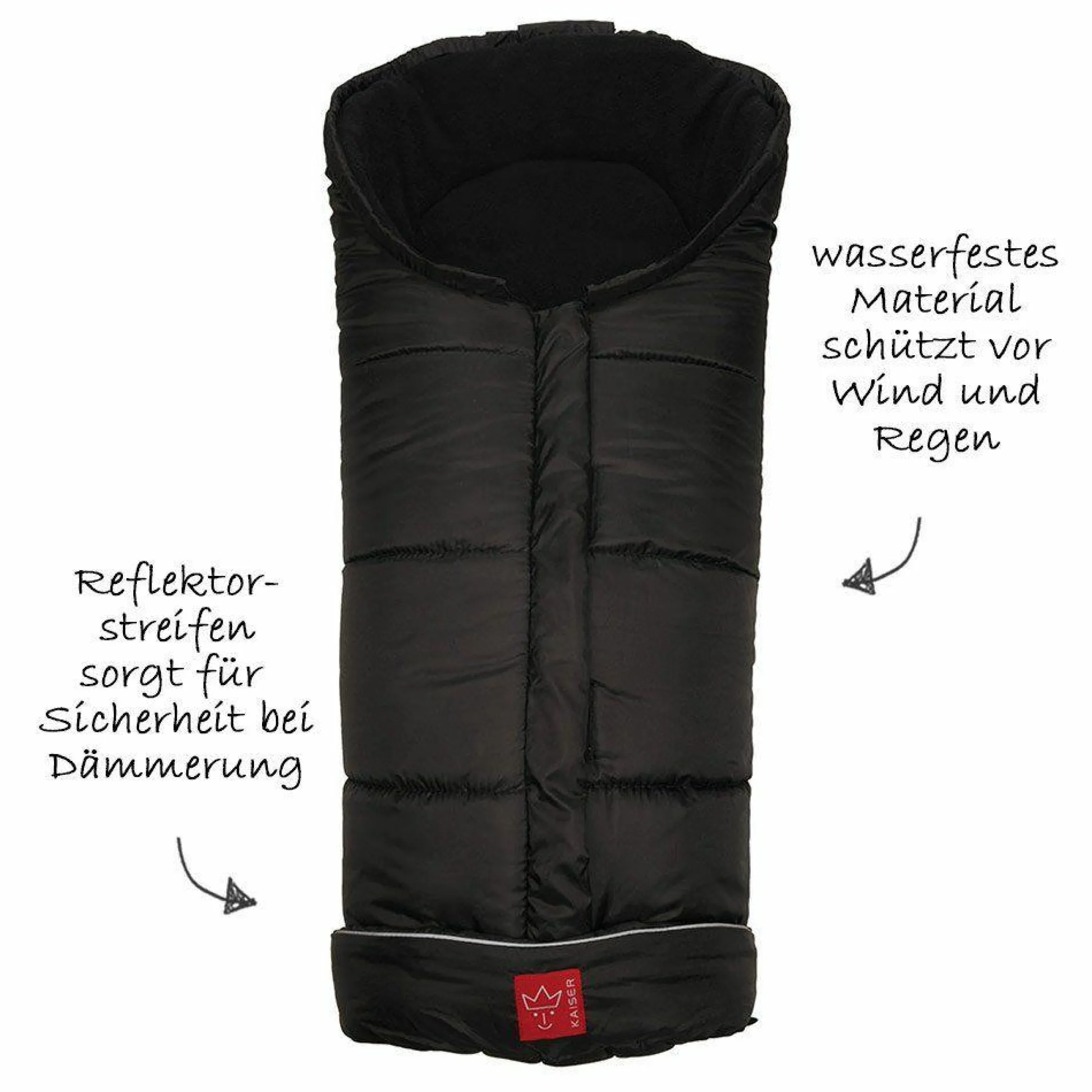 Thermo-Fleece Fußsack Iglu - Schwarz