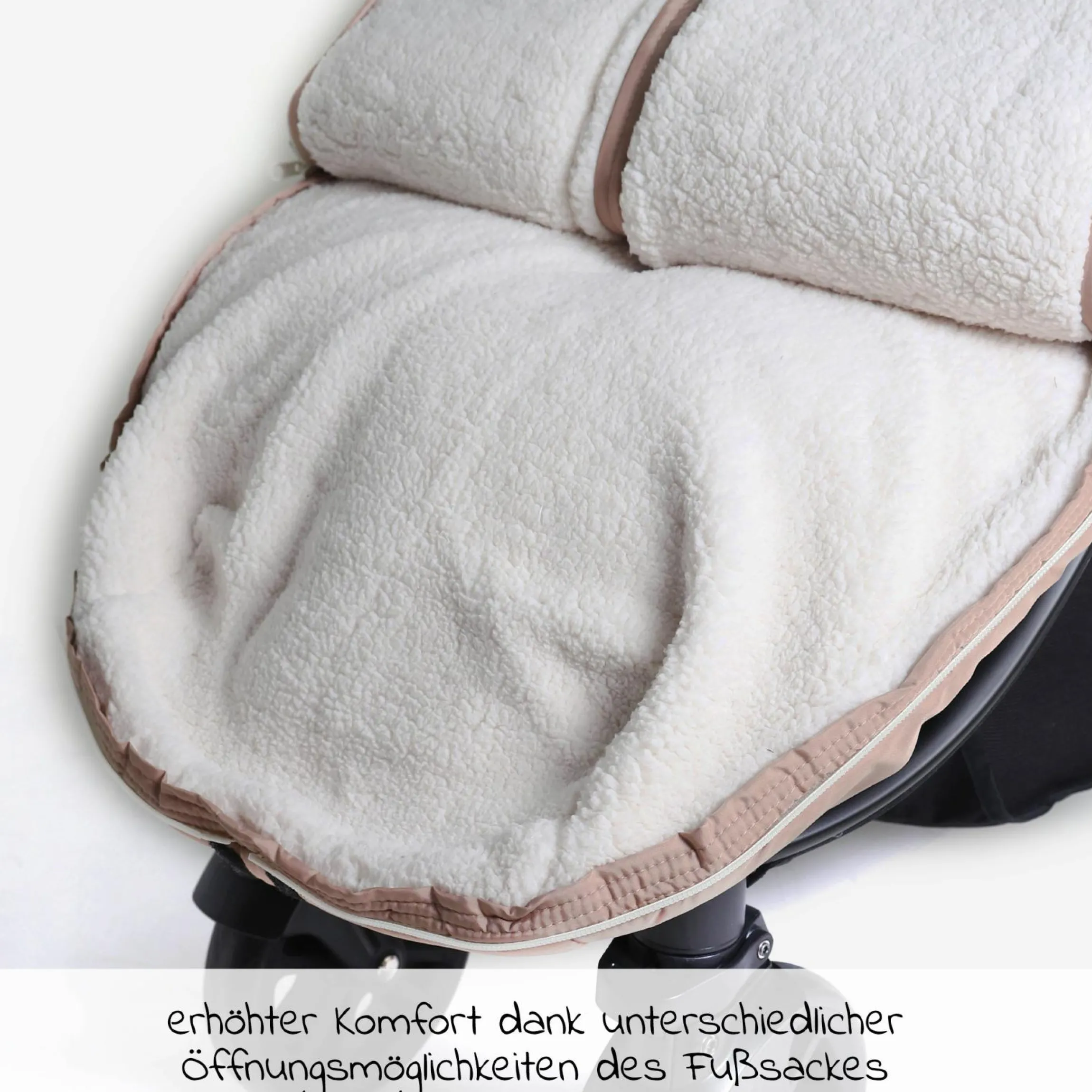Thermo-Fleece Fußsack Mila - Sand/Creme