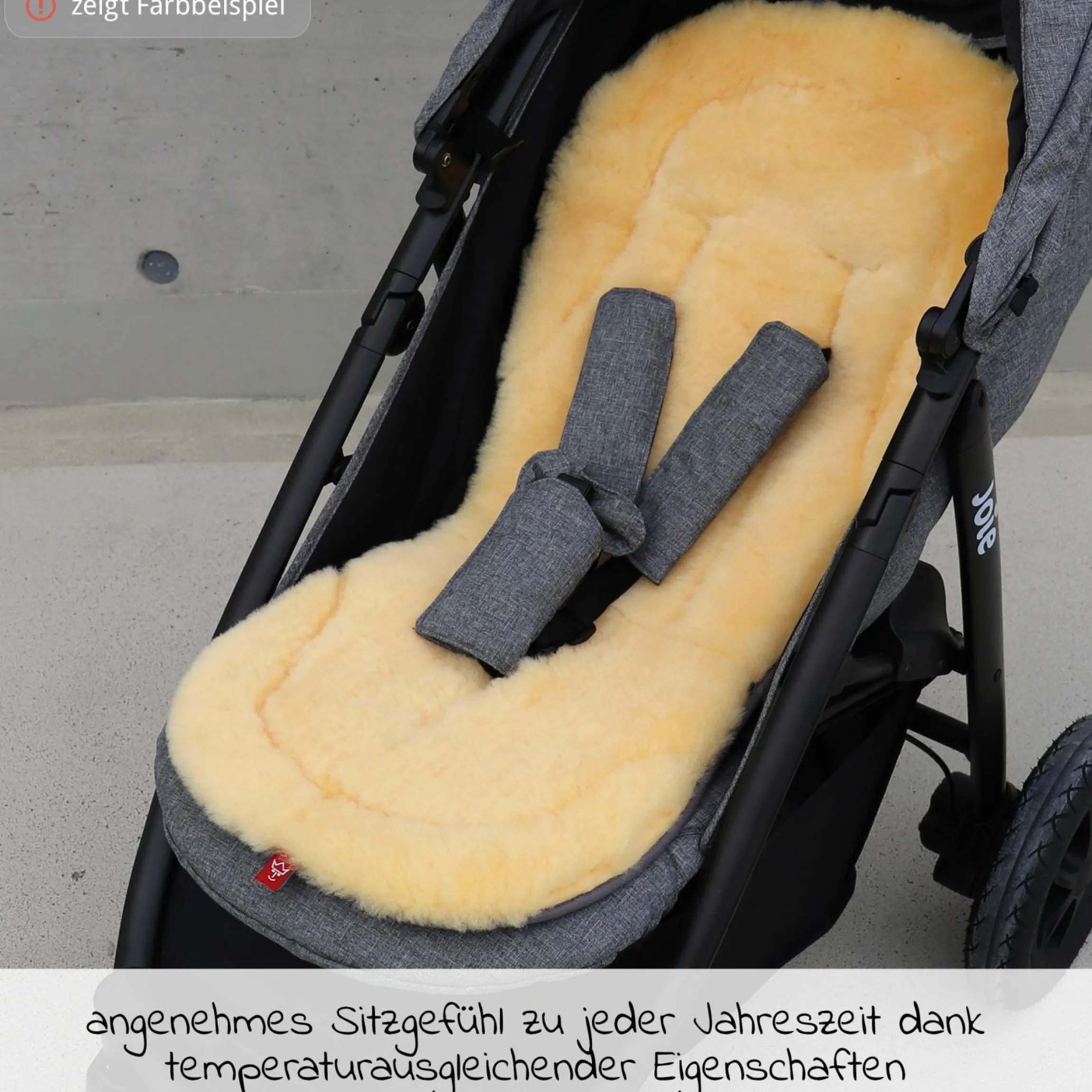 Thermo-Fleece Fußsack mit Lammfelleinlage Lukky Look für Joie-Kinderwagen - Anthrazit