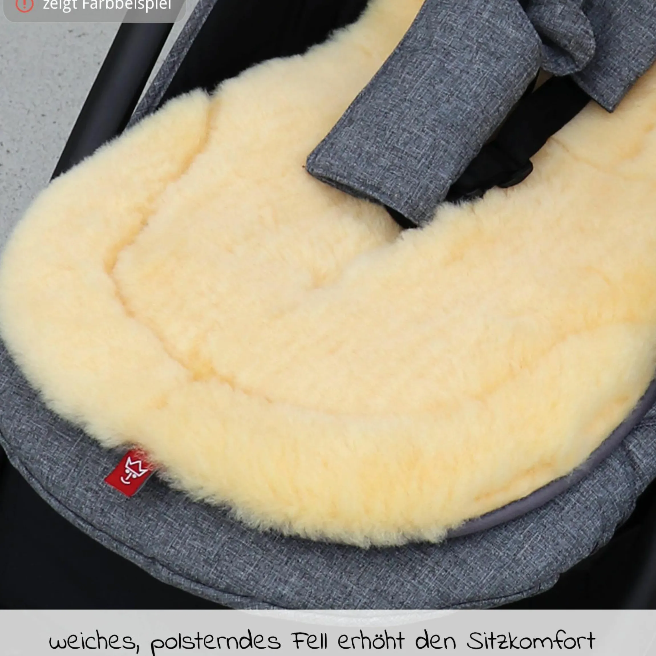 Thermo-Fleece Fußsack mit Lammfelleinlage Lukky Look für Joie-Kinderwagen - Anthrazit