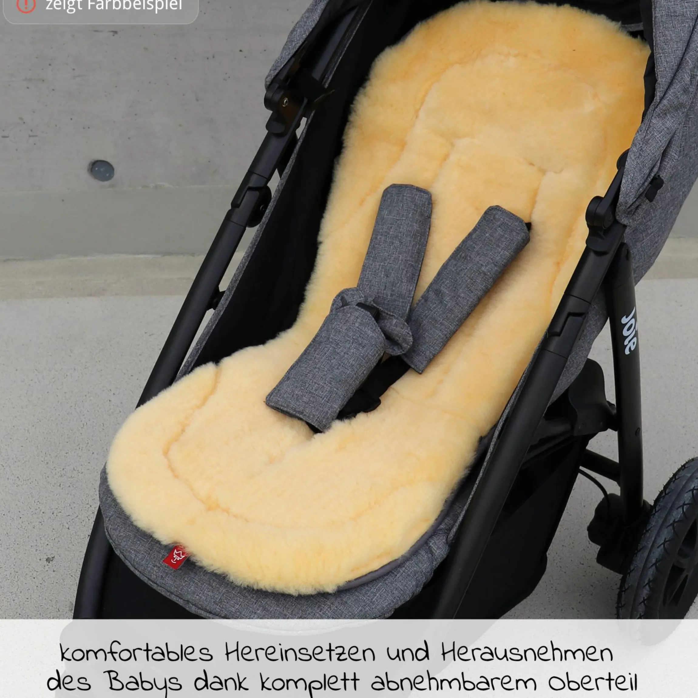 Thermo-Fleece Fußsack mit Lammfelleinlage Lukky Look für Joie-Kinderwagen - Anthrazit