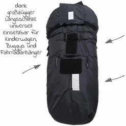 Thermo-Fleece Fußsack mit Lammfelleinlage Lukky Look für Joie-Kinderwagen - Anthrazit