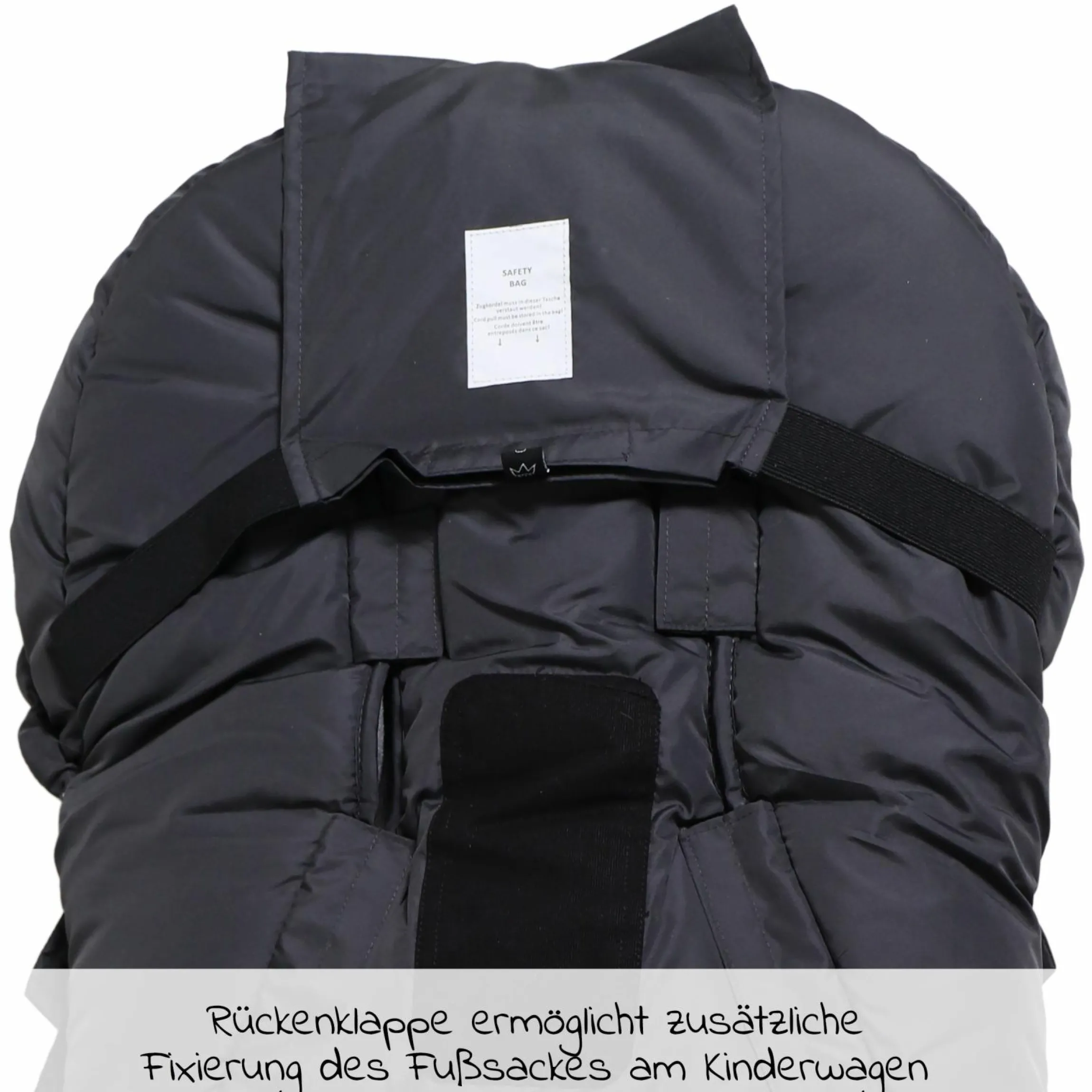 Thermo-Fleece Fußsack mit Lammfelleinlage Lukky Look für Joie-Kinderwagen - Anthrazit