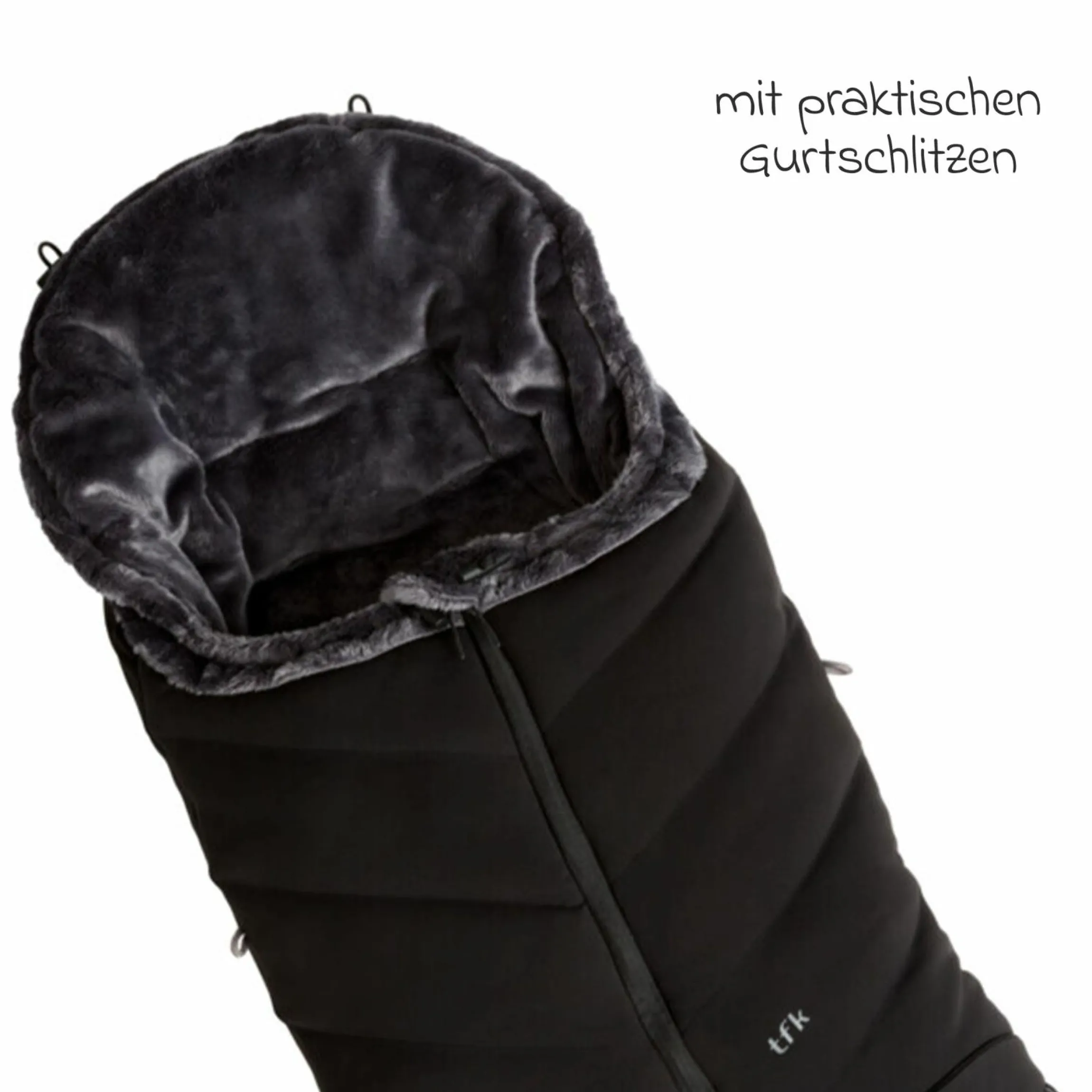 Thermo-Fleece Fußsack mit verlängerbarem Fußteil - Schwarz - Kollektion 2025