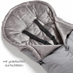 Thermo-Fleece Fußsack mit verlängerbarem Fußteil - Grau