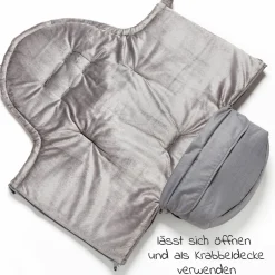 Thermo-Fleece Fußsack mit verlängerbarem Fußteil - Grau