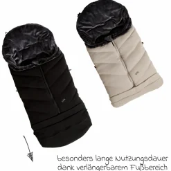 Thermo-Fleece Fußsack mit verlängerbarem Fußteil - Sand - Kollektion 2025
