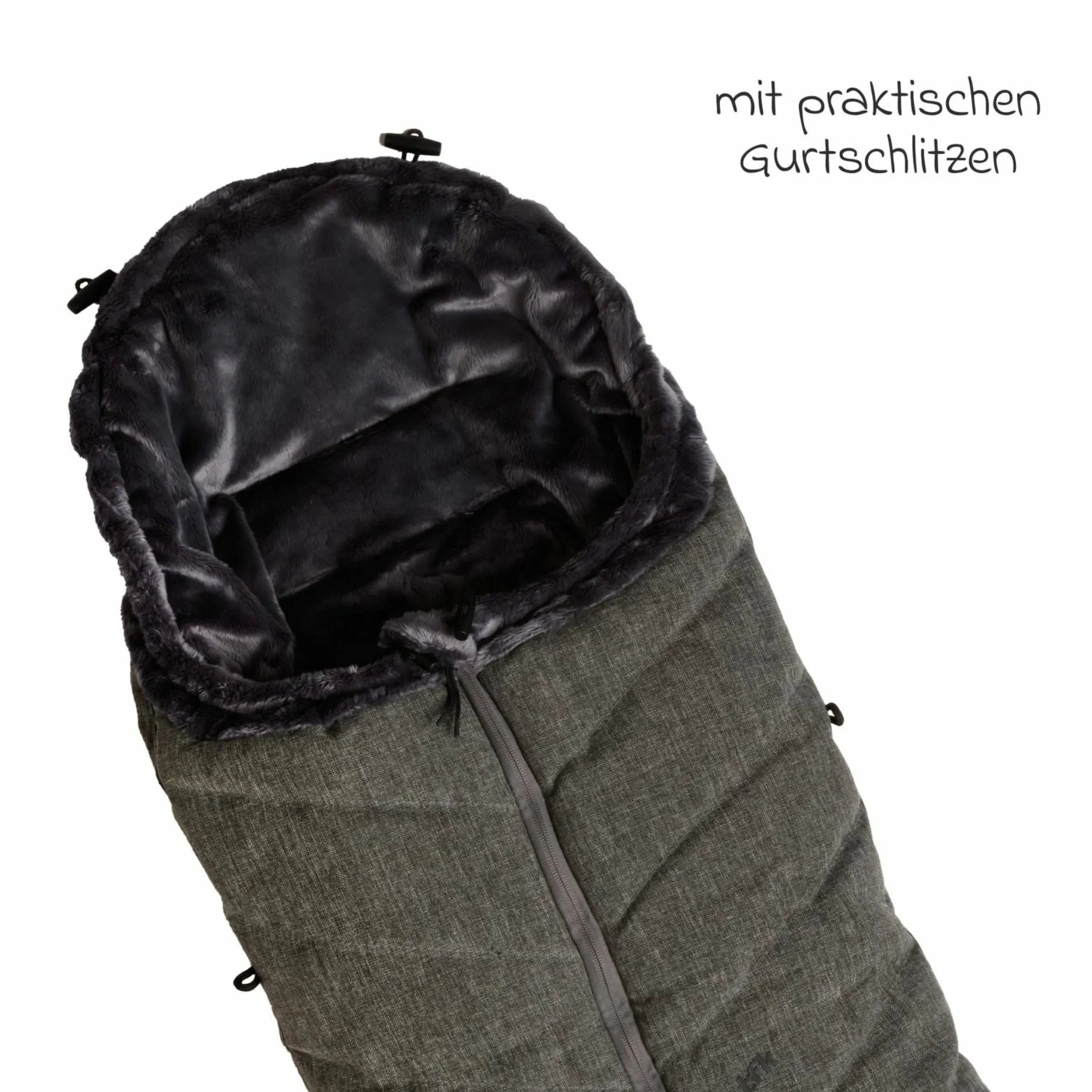 Thermo-Fleece Fußsack mit verlängerbarem Fußteil - Premium Grey - Kollektion 2025