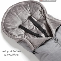 Thermo-Fleece Fußsack mit verlängerbarem Fußteil - Premium Grau
