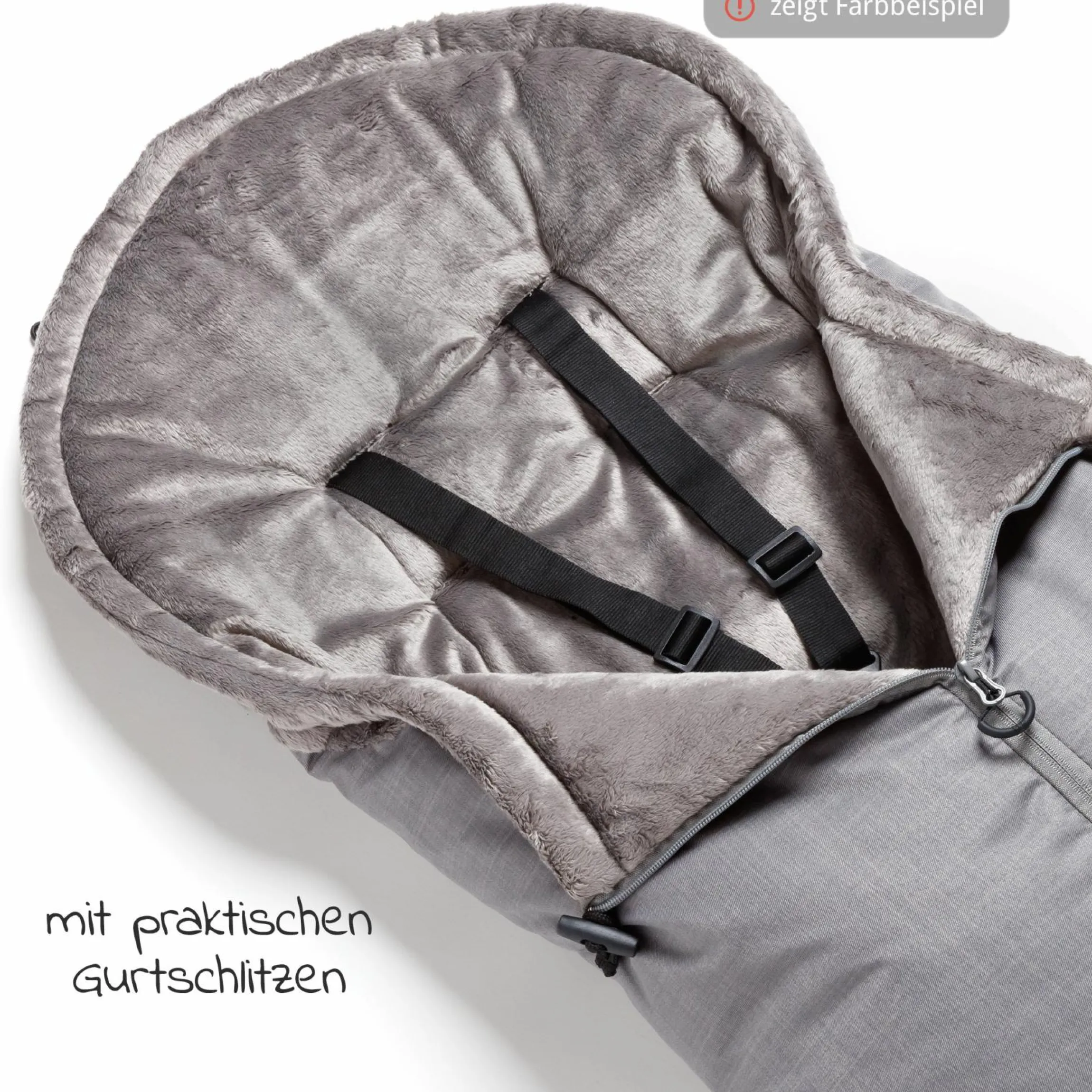 Thermo-Fleece Fußsack mit verlängerbarem Fußteil - Premium Grau