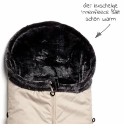Thermo-Fleece Fußsack mit verlängerbarem Fußteil - Sandbraun