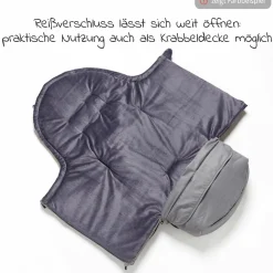 Thermo-Fleece Fußsack mit verlängerbarem Fußteil - Sandbraun