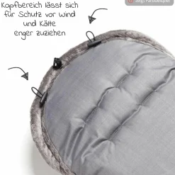 Thermo-Fleece Fußsack mit verlängerbarem Fußteil - Sandbraun