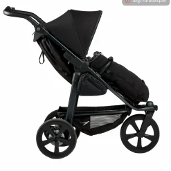 Thermo-Fleece Fußsack mit verlängerbarem Fußteil - Premium Schwarz - Kollektion 2025