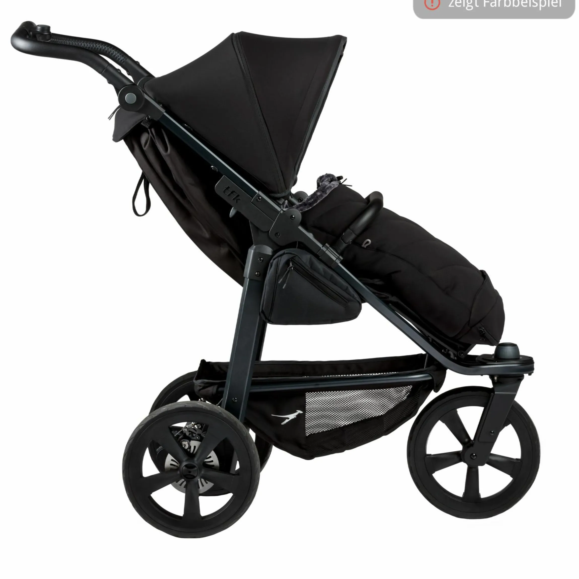 Thermo-Fleece Fußsack mit verlängerbarem Fußteil - Premium Schwarz - Kollektion 2025
