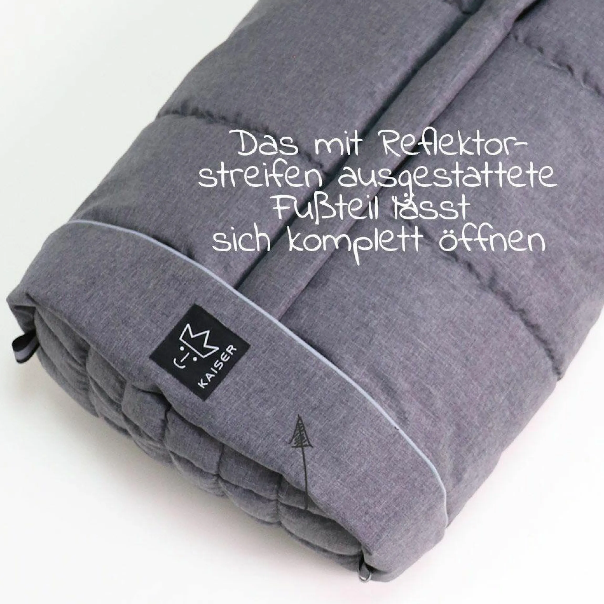 Thermo-Fleece Fußsack Pooly für Joie-Kinderwagen - Schwarz Melange