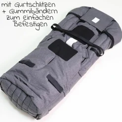 Thermo-Fleece Fußsack Pooly für Joie-Kinderwagen - Schwarz Melange