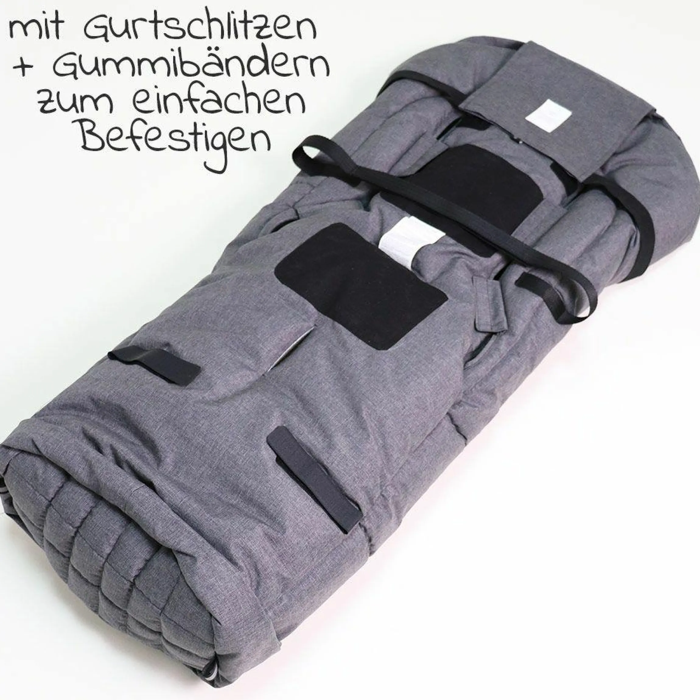 Thermo-Fleece Fußsack Pooly für Joie-Kinderwagen - Schwarz Melange