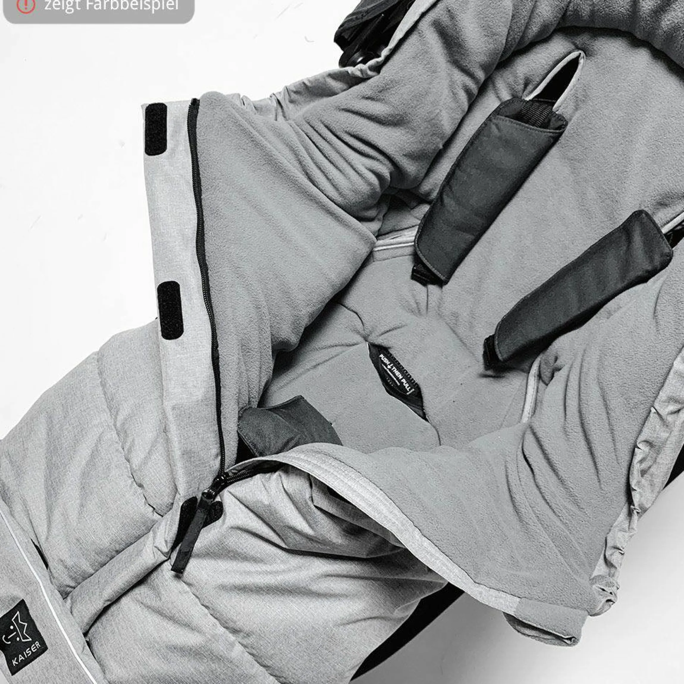 Thermo-Fleece Fußsack Pooly für Joie-Kinderwagen - Schwarz Melange