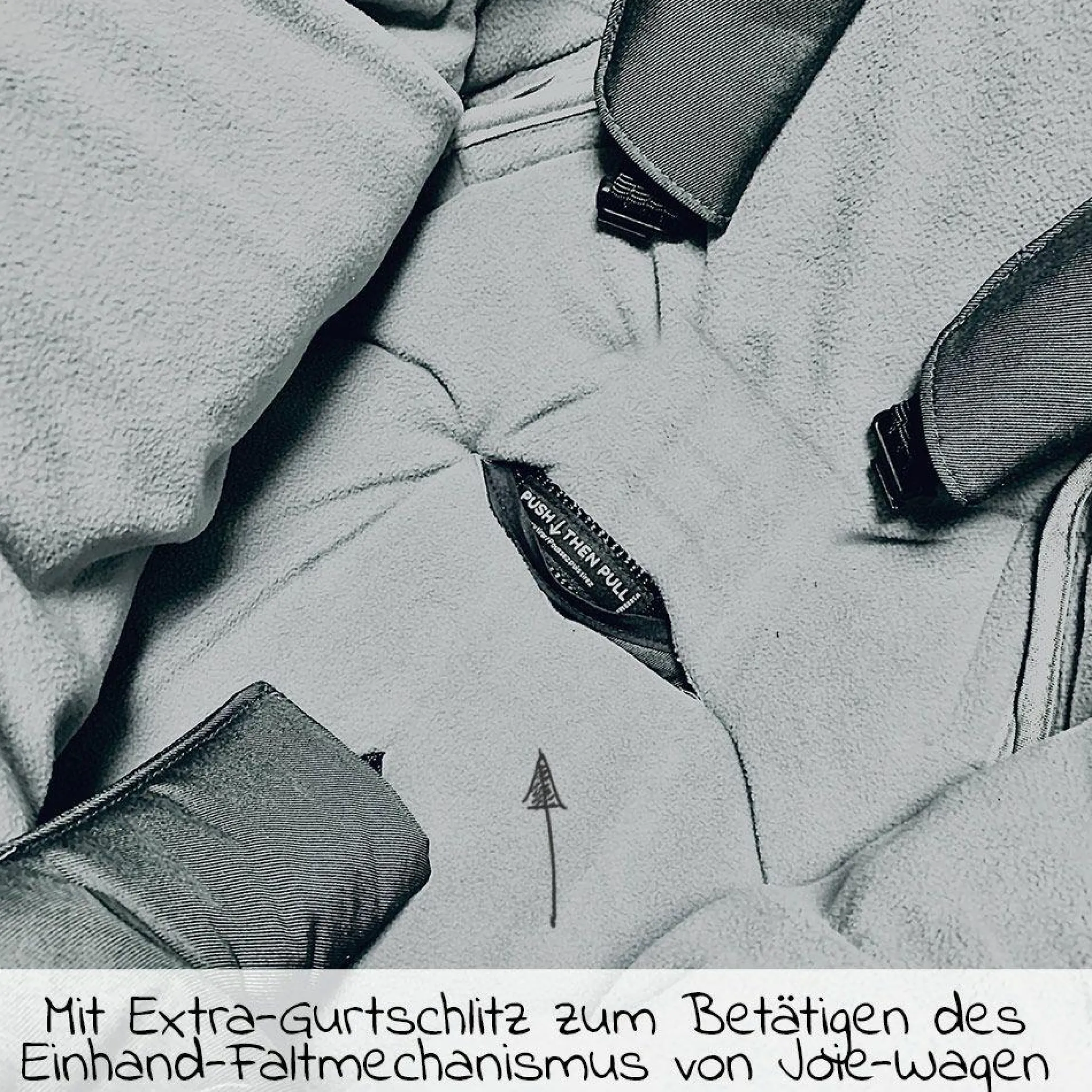 Thermo-Fleece Fußsack Pooly für Joie-Kinderwagen - Schwarz Melange