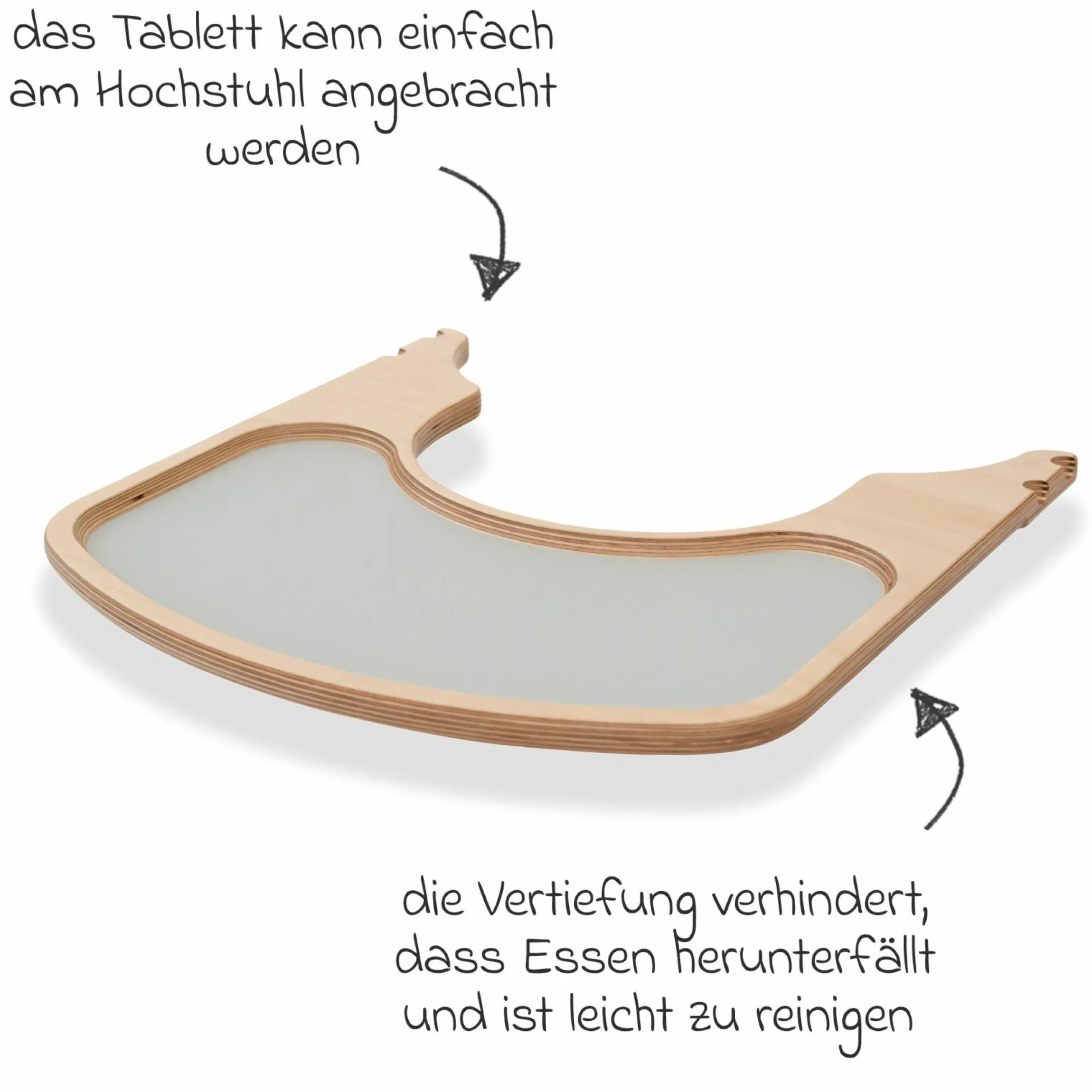Tischplatte für Hochstuhl Quarttolino - Grau - Kollektion 2024