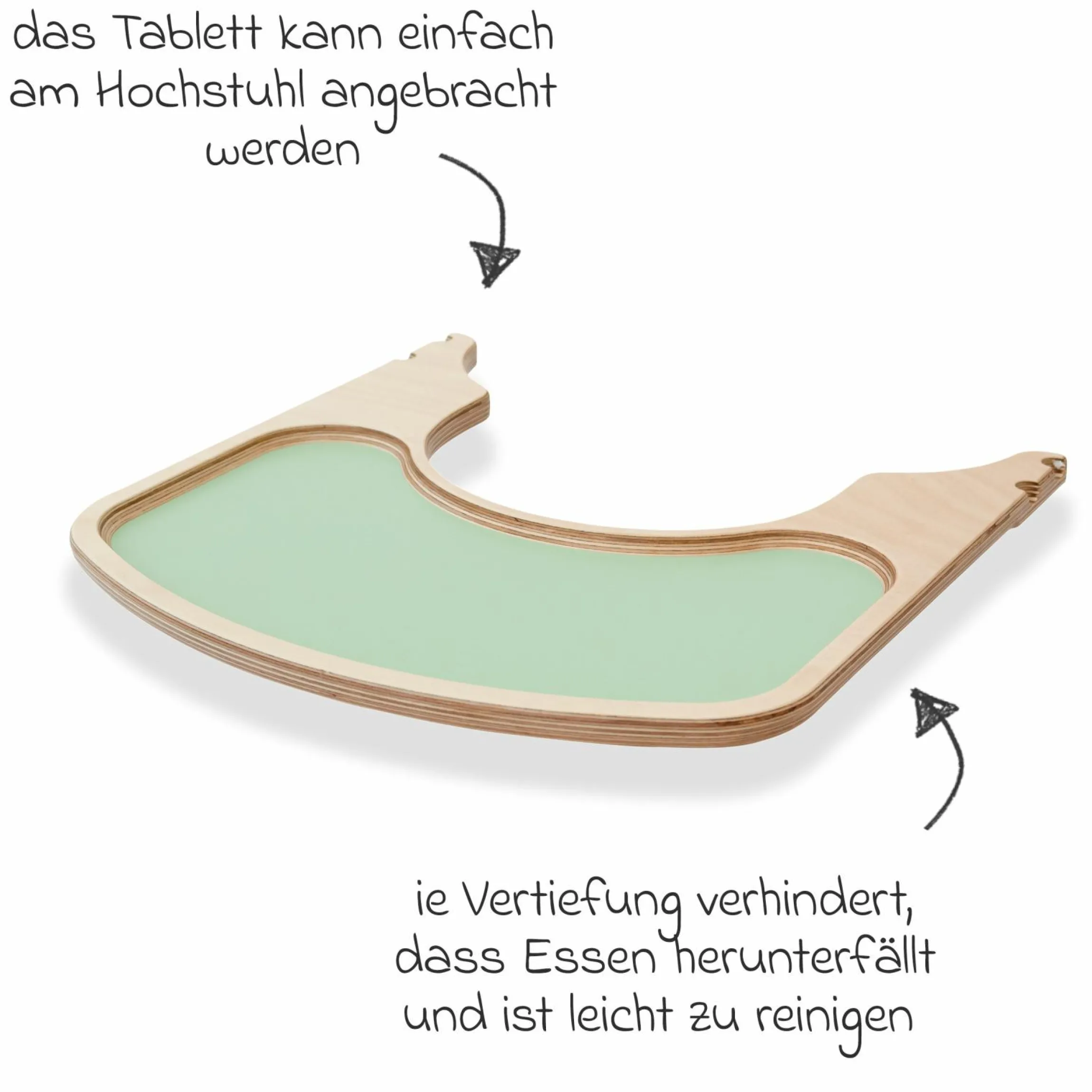 Tischplatte für Hochstuhl Quarttolino - Grün - Kollektion 2024