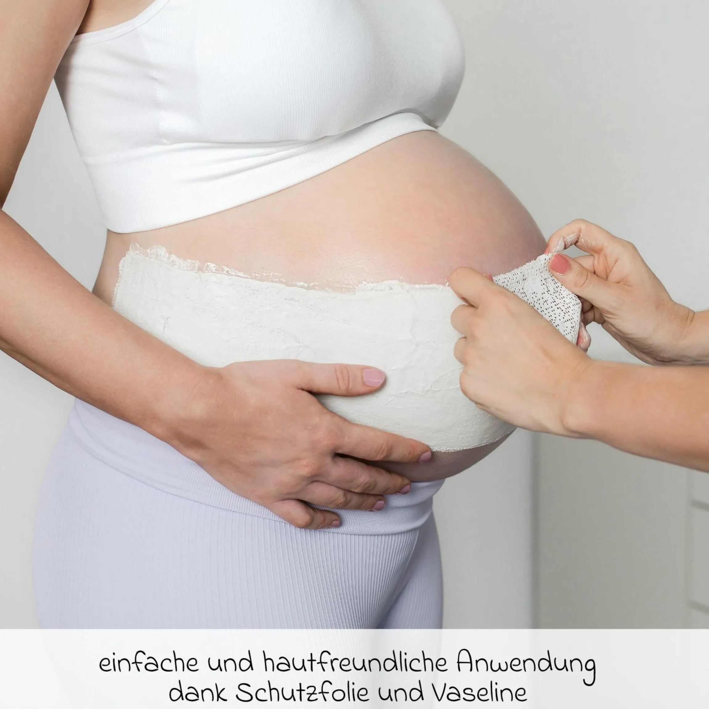 16-tlg. Babybauch-Gipsabdruck-Set Mama mit 5x Gipsbinden, 6x Acrylfarben, 1x Vaseline, 2x Pinsel, 1x Mischpalette & 1x Abdeckfolie - Kollektion 2024
