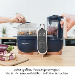 12-tlg. Babynahrungszubereitungs-Set Nutribaby+ XL mit 8 Glas-Babybols + 2 Silikon-Löffel + 1 Esslernteller