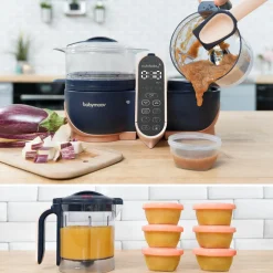 12-tlg. Babynahrungszubereitungs-Set Nutribaby+ XL mit 8 Glas-Babybols + 2 Silikon-Löffel + 1 Esslernteller