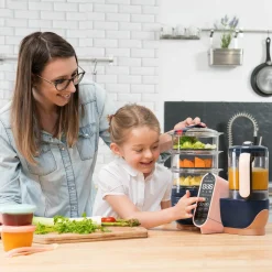 12-tlg. Babynahrungszubereitungs-Set Nutribaby+ XL mit 8 Glas-Babybols + 2 Silikon-Löffel + 1 Esslernteller
