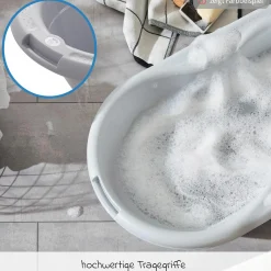 4-tlg. Badeset / Badestation Tilo - inkl. Badewanne + Wannenständer + Badeliege + Ablaufschlauch - Cappuccino