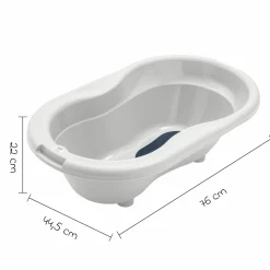 4-tlg. Badeset / Badestation Tilo - inkl. Badewanne + Wannenständer + Badeliege + Ablaufschlauch - Mistletoe White