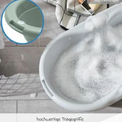 4-tlg. Badeset / Badestation Tilo - inkl. Badewanne + Wannenständer + Badeliege + Ablaufschlauch - Sage Green