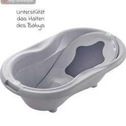 4-tlg. Badeset / Badestation Tilo - inkl. Badewanne + Wannenständer + Badeliege + Ablaufschlauch - Sage Green