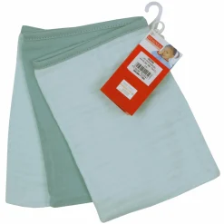 8-tlg. Bade-Set Mull - 2 Kapuzenbadetücher + 3 Waschhandschuhe + 3 Waschtücher - Mint Eisblau