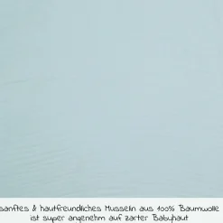 8-tlg. Bade-Set Mull - 2 Kapuzenbadetücher + 3 Waschhandschuhe + 3 Waschtücher - Mint Eisblau