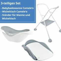3-tlg. Badestation / Bade-Wickelkombination Camele'o - Light Mist