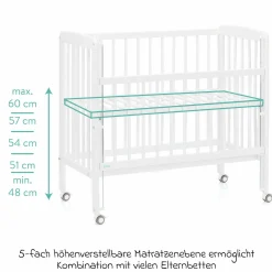 10-tlg. Beistellbett-Komplett-Set Nino inkl. Matratze, Bettwäsche, Spannbetttücher, Nestchen, Steppbett & Schmusetuch Cube Grey - Weiß - Kollektion 2024