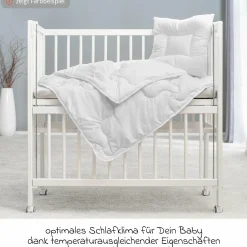 10-tlg. Beistellbett-Komplett-Set Nino inkl. Matratze, Bettwäsche, Spannbetttücher, Nestchen, Steppbett & Schmusetuch - Kangaroo Weiß - Natur - Kollektion 2024