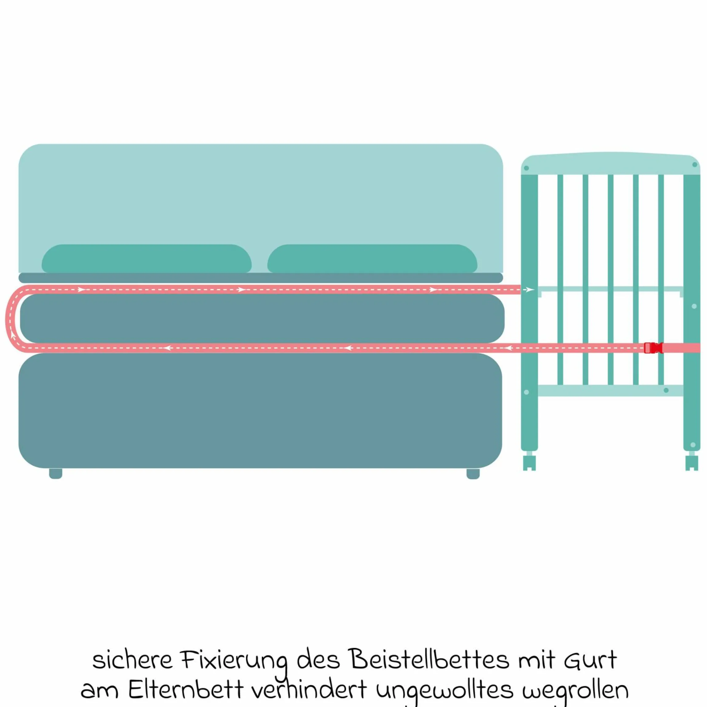 10-tlg. Beistellbett-Komplett-Set Nino inkl. Matratze, Bettwäsche, Spannbetttücher, Nestchen, Steppbett & Schmusetuch Kangaroo Weiß - Weiß - Kollektion 2024