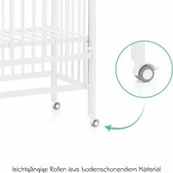 10-tlg. Beistellbett-Komplett-Set Nino inkl. Matratze, Bettwäsche, Spannbetttücher, Nestchen, Steppbett & Schmusetuch Kangaroo Weiß - Weiß - Kollektion 2024