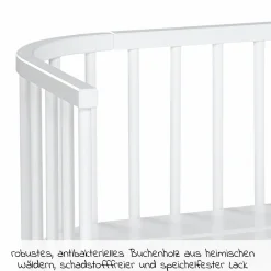 5-tlg.- Beistellbett-Set Maxi mit Matratze Classic Fresh, Nestchen Sterne Weiß Perlgrau, Spannbetttuch Deluxe Weiß & Verschlussgitter - Weiß - Kollektion 2024