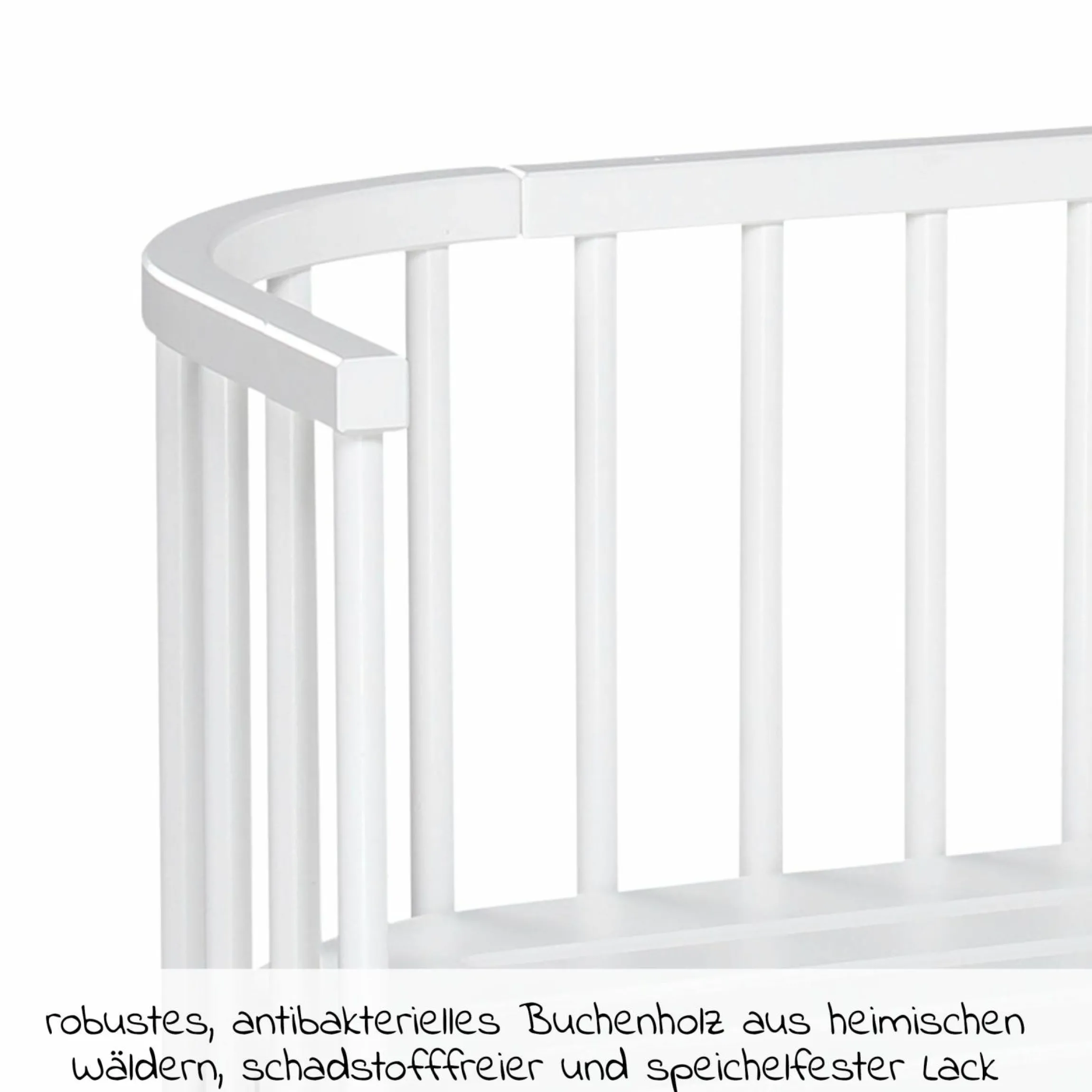 5-tlg.- Beistellbett-Set Original mit Matratze Klima Wave, Nestchen Sterne Weiß Perlgrau, Spannbetttuch Deluxe Weiß & Verschlussgitter - Weiß - Kollektion 2024