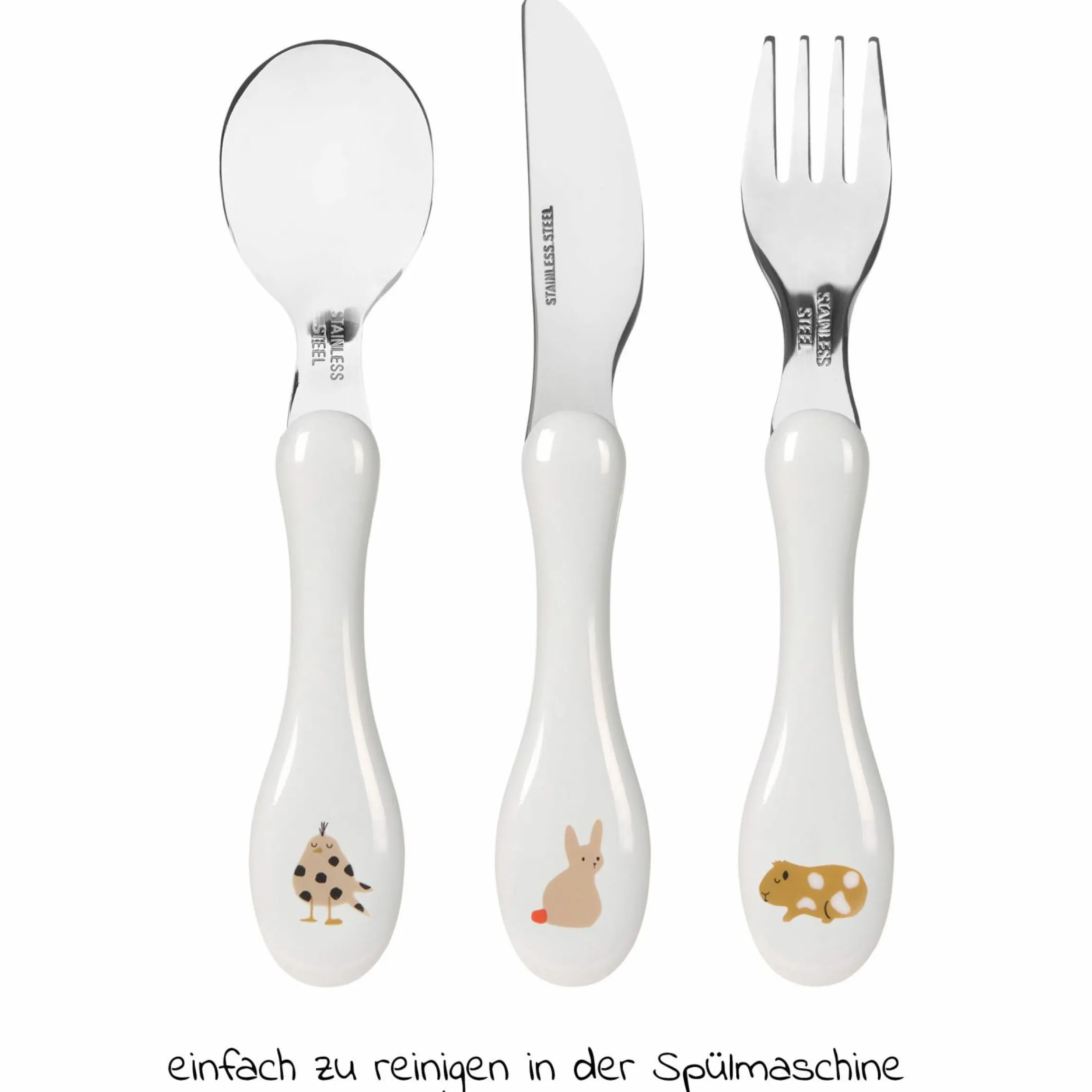 3-tlg. Besteck-Set - Little Mateys - Spicy Orange