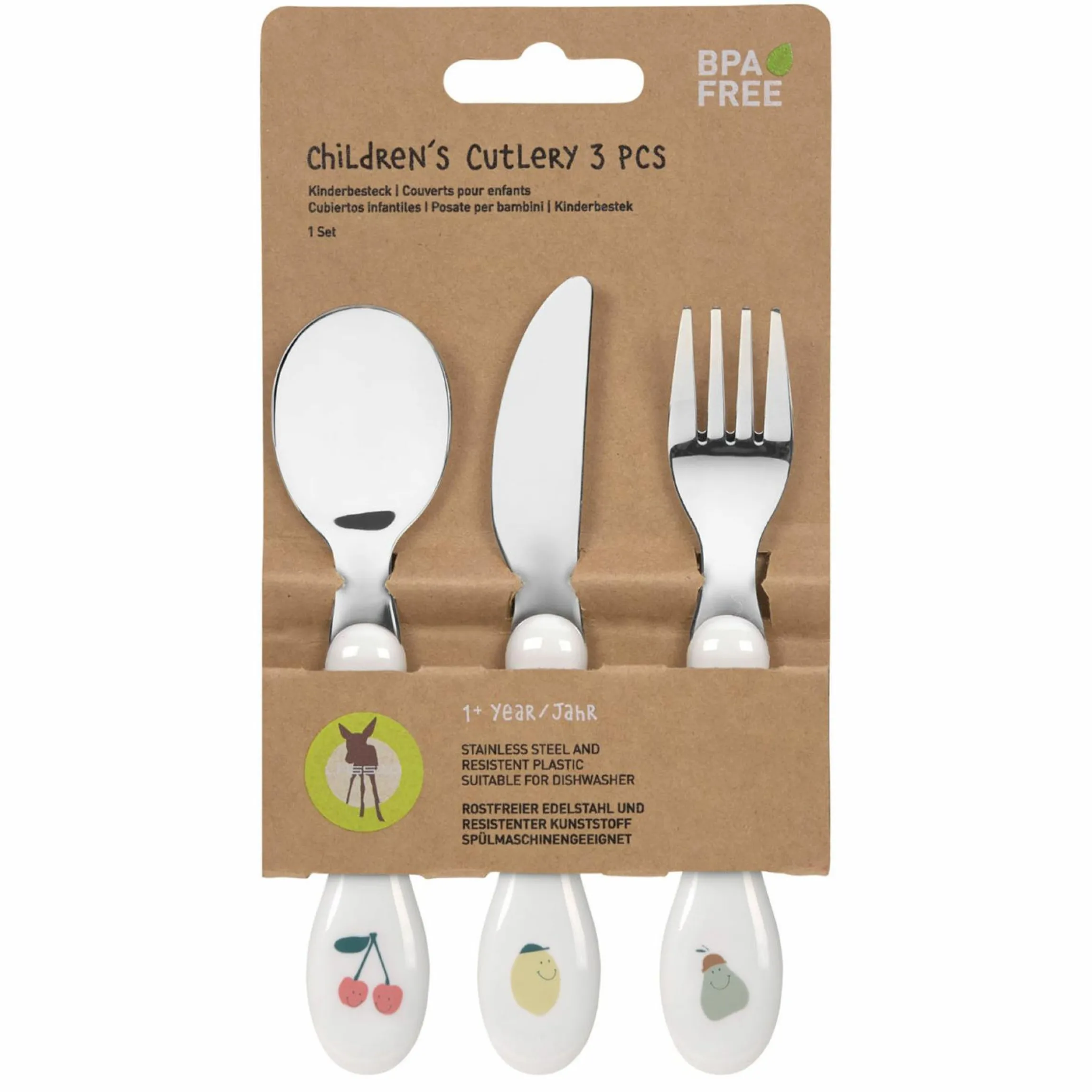 3-tlg. Besteck-Set Cutlery - Happy Fruits