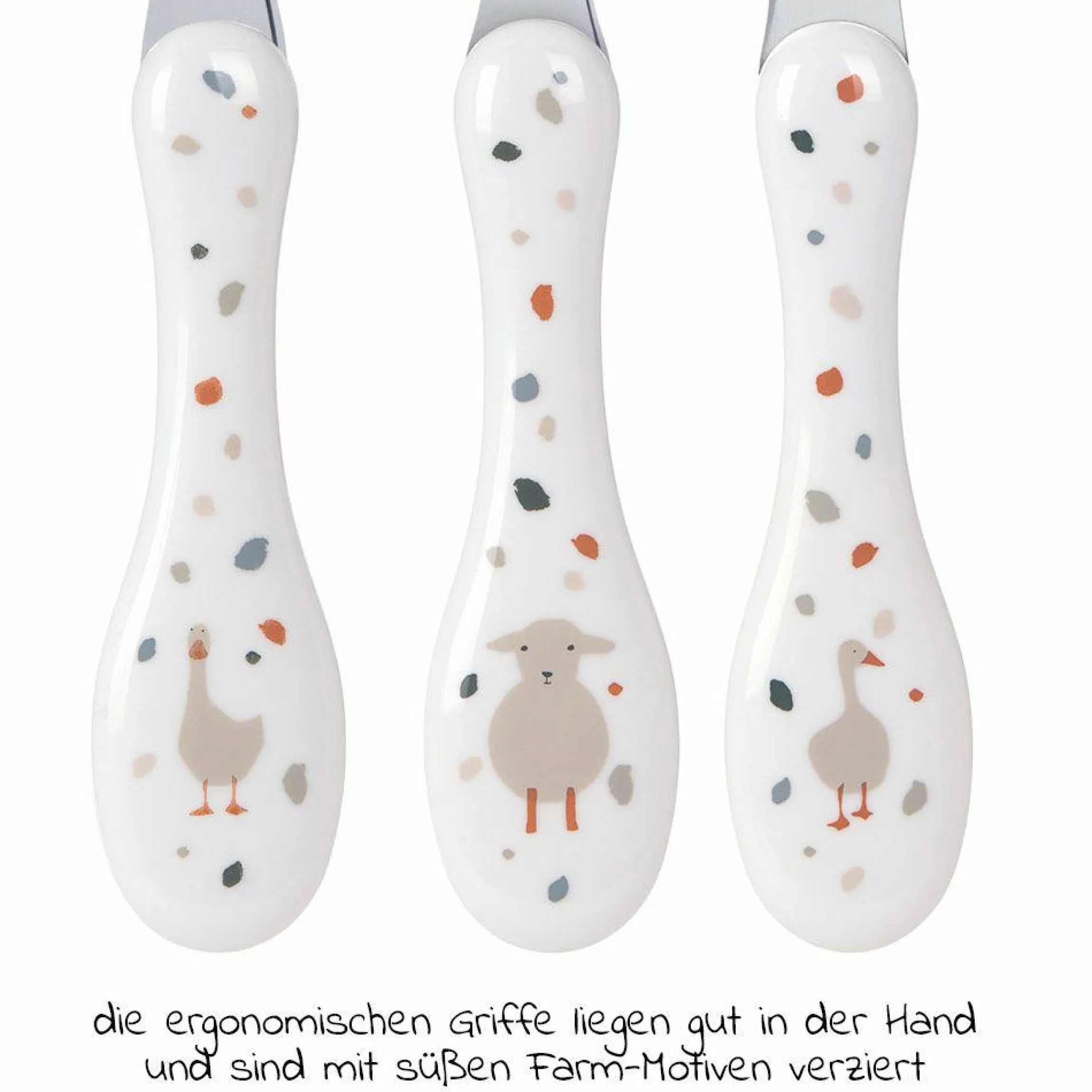 3-tlg. Besteck-Set Cutlery - Tiny Farmer - Sheep & Goose