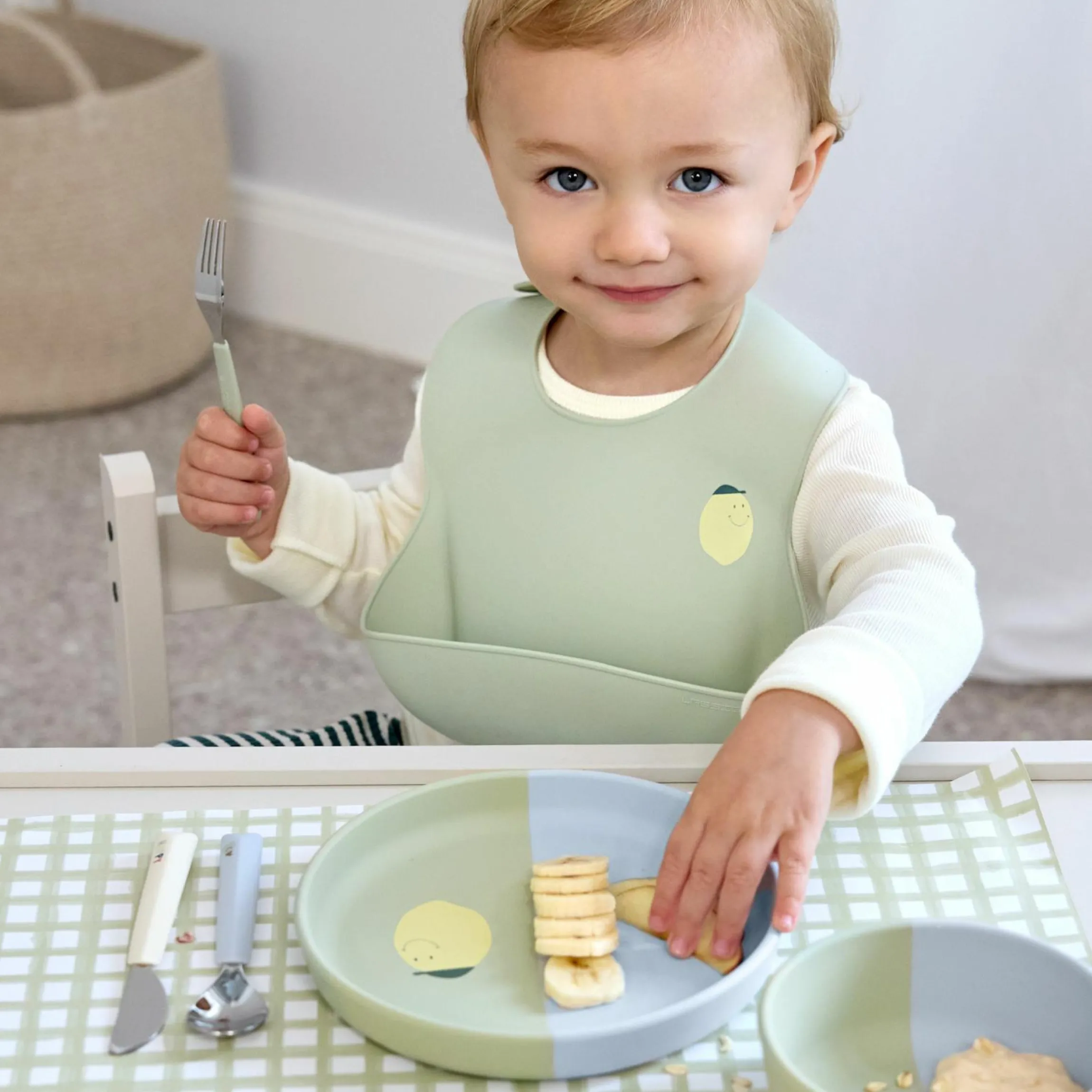 3-tlg- Besteck-Set Cutlery mit Silikon-Griff - Happy Fruits - Lemon