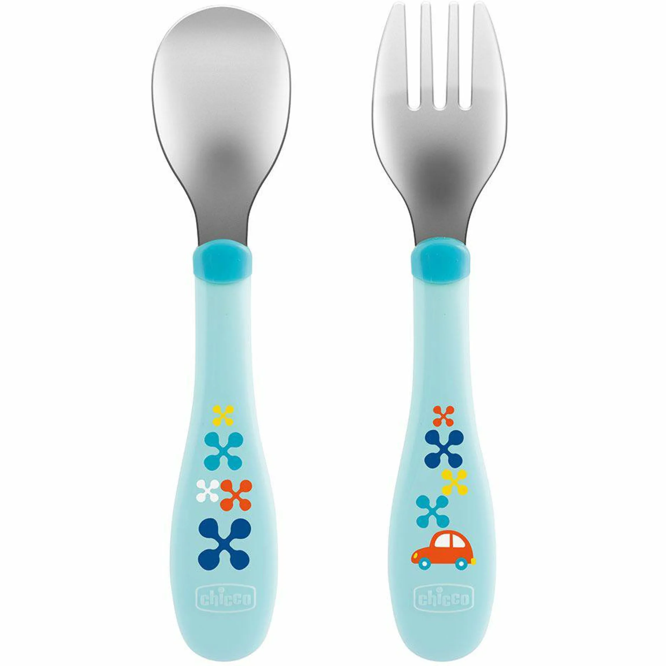 2-tlg. Besteck-Set Edelstahl - Light Blue
