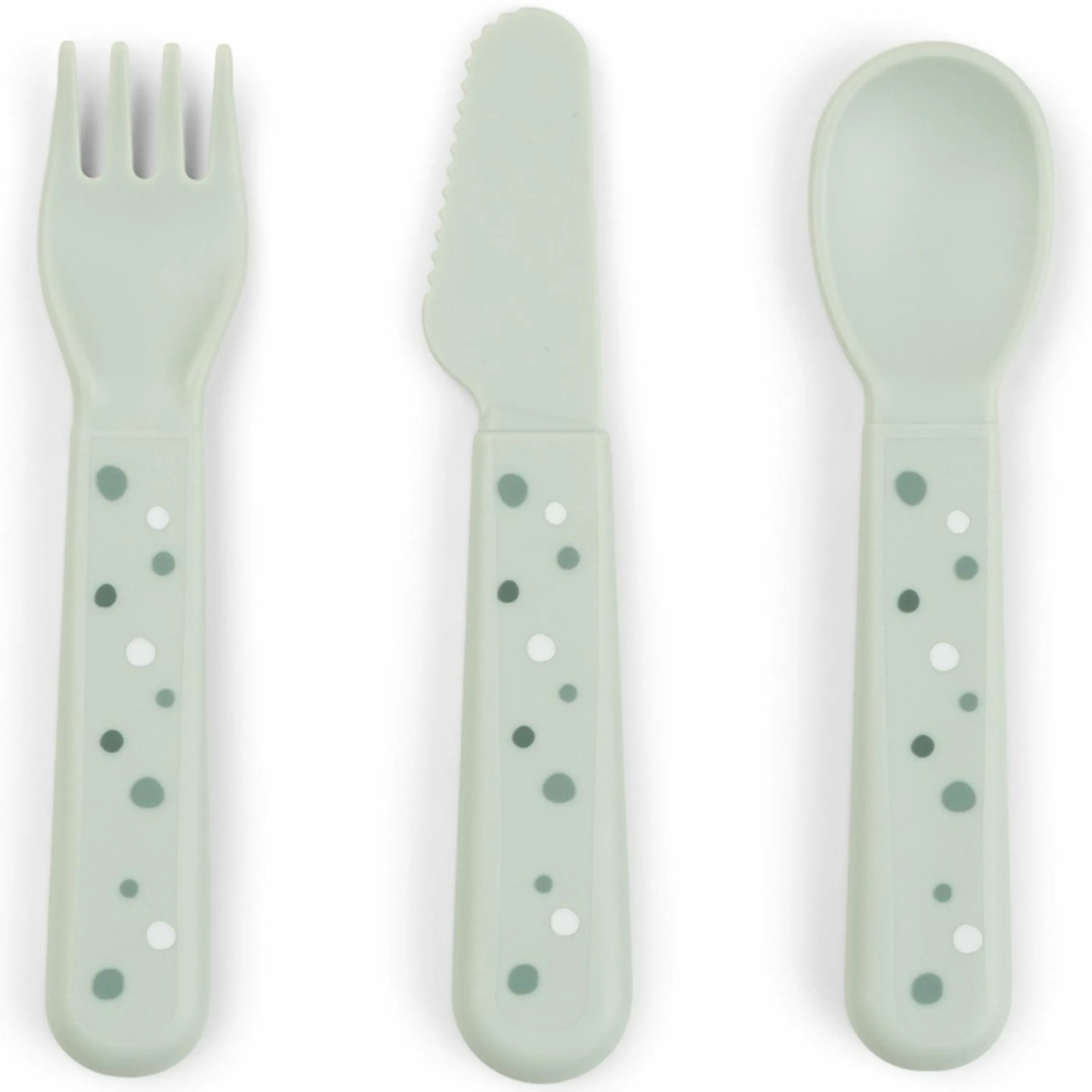 3-tlg. Besteck-Set Foodie - Happy Dots - Grün