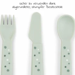 3-tlg. Besteck-Set Foodie - Happy Dots - Grün